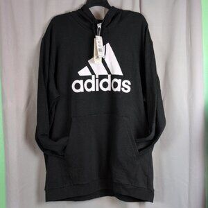 Adidas Men's Black Hoodie with White Logo